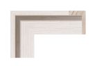 Perfil de moldura caja americana en madera de pino blanco decapado modelo 018-215, alta recta para lienzos flotantes