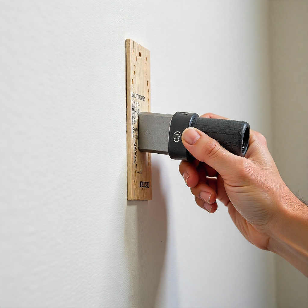 Fijar un marco a la pared con tacos y tornillos adecuados.