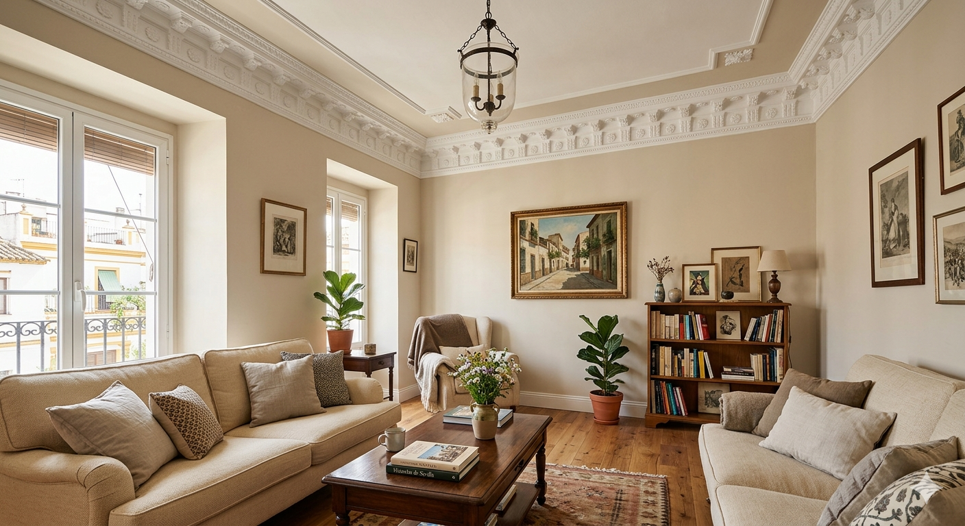 salón moldura clásica vs moderna